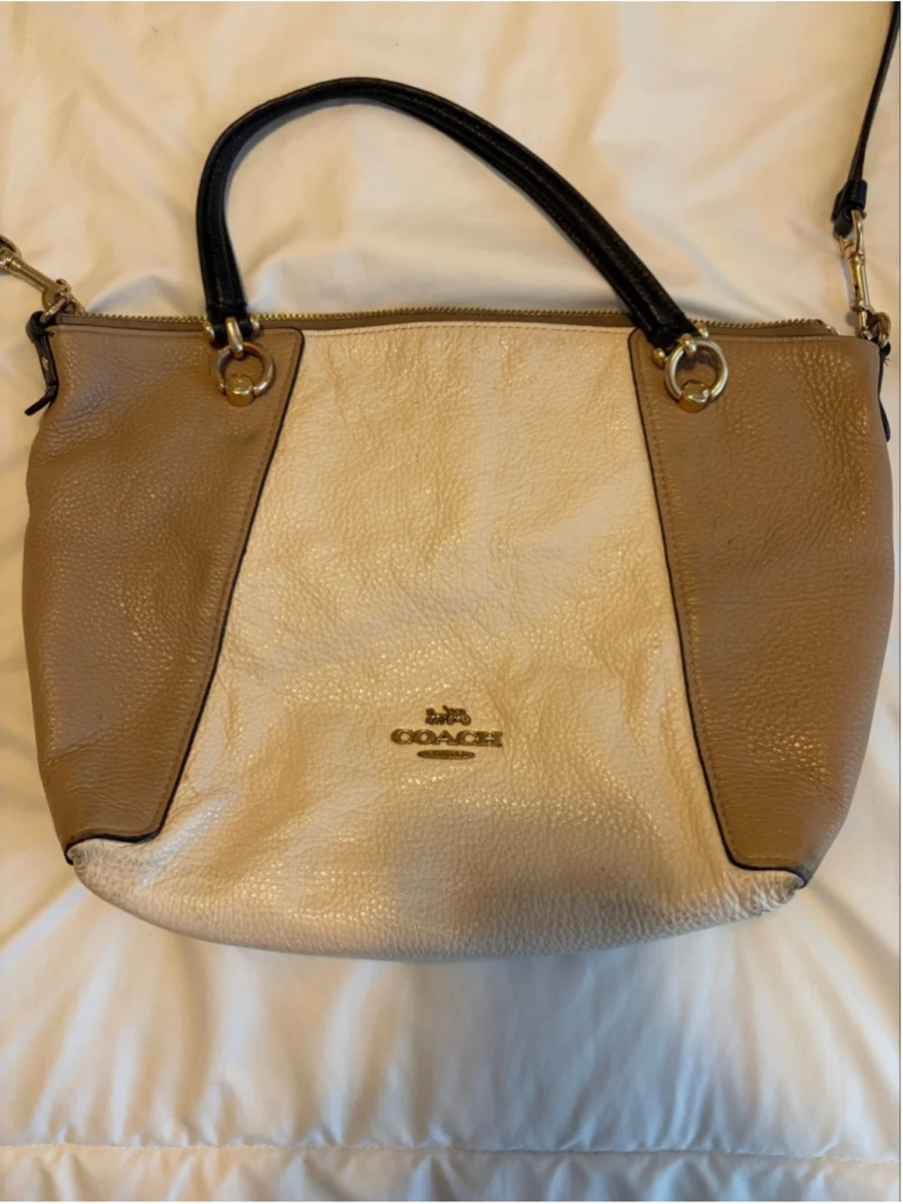 Coach Pebbled Leather Satchel Colorblock Crossbody Shoulder Bag 26311 K12